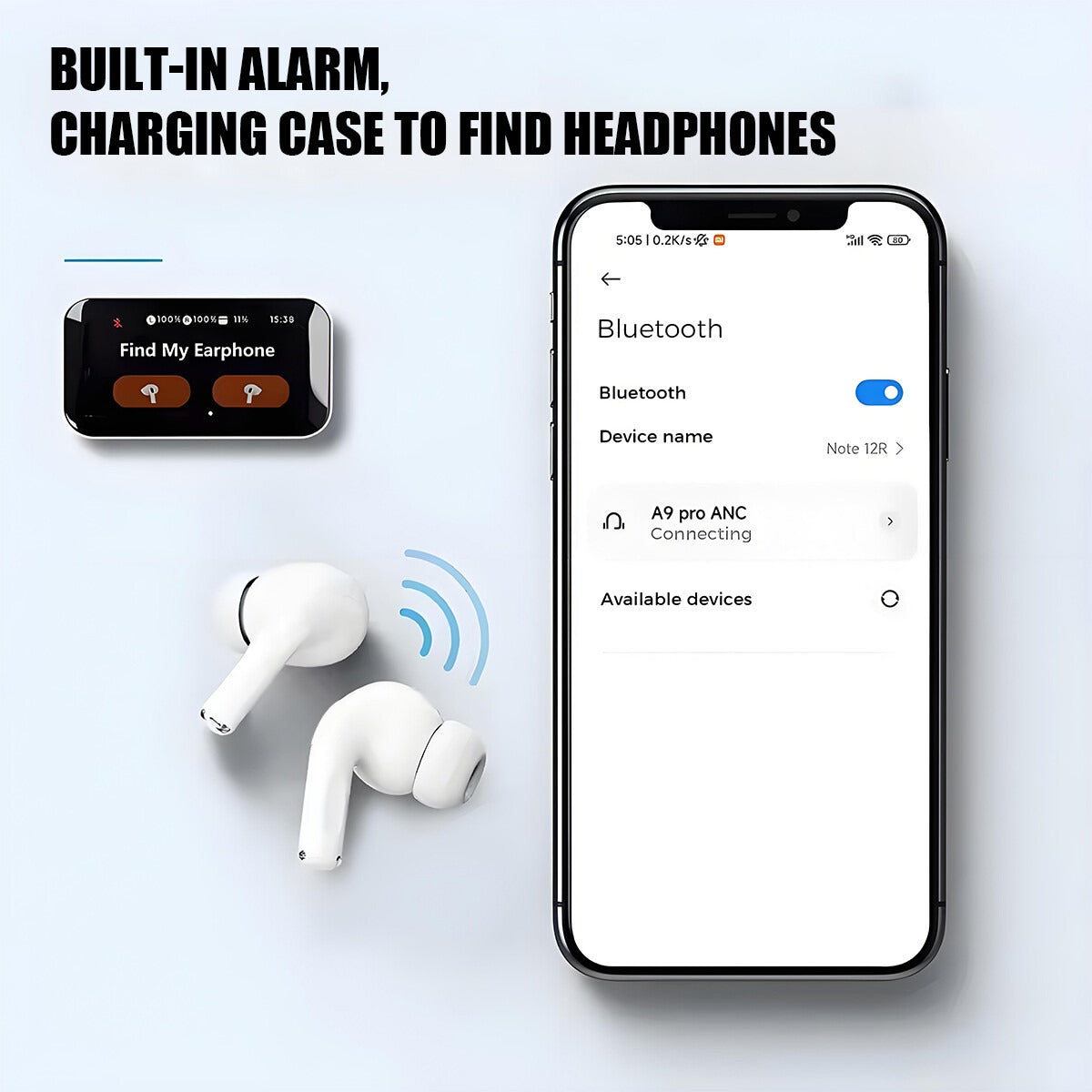 TWS Bluetooth 5.4 Wireless Earbuds with Touch LCD